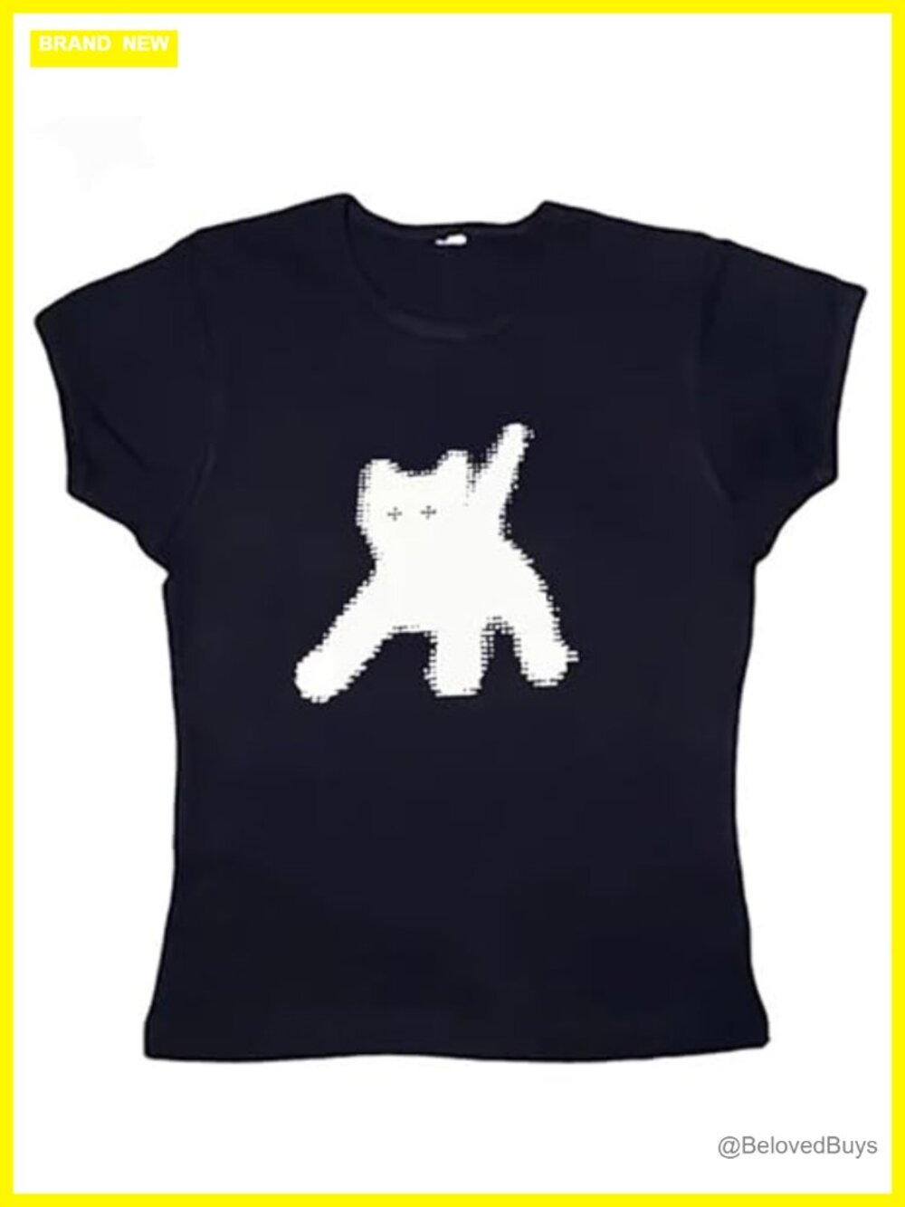 Women's Y2K Crop Top Letter Print Baby Tee Grunge Short Sleeve Cotton Blend